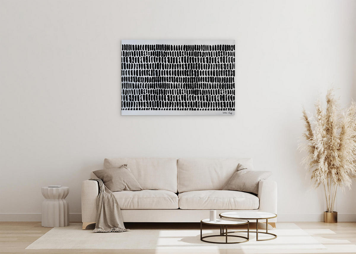 ACRYLBILD HANDGEMALT 120/80 cm - Schwarz, Holz/Textil (120/80cm) - KUNSTLOFT