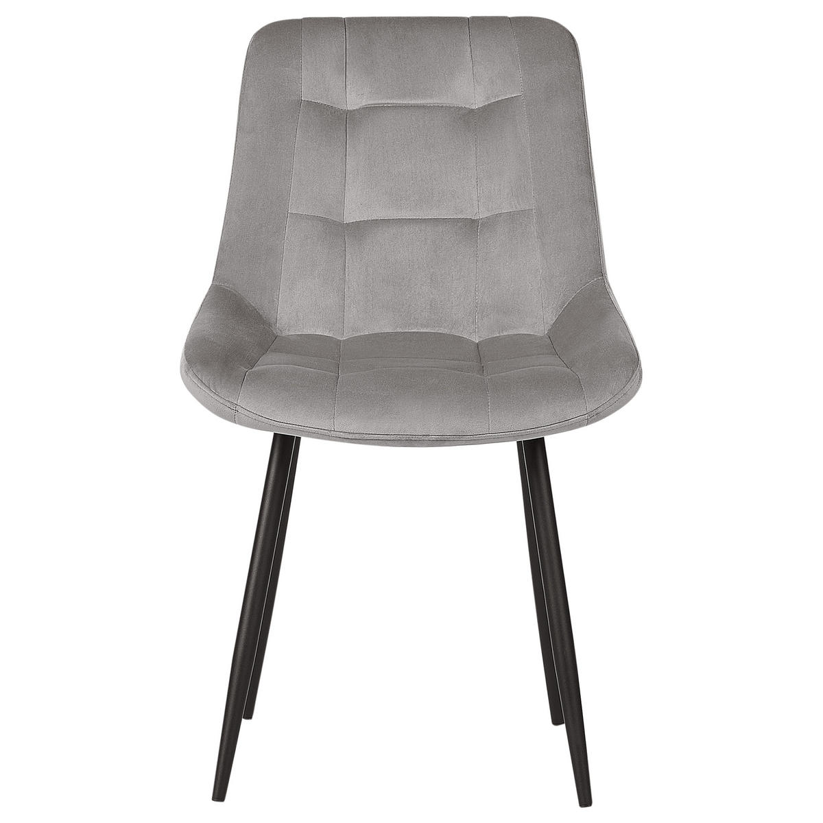 ÉTKEZŐSZÉK 2 darabos Szett Bársony Szürke Melrose - szürke, textil/fém (51/85/58cm) - Beliani