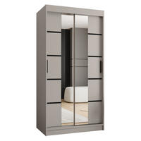 ŠATNÍ skříň s posuvnými dveřmi 200/100/62 2dveřová - černá/kašmírová, dřevo/plast (100/200/62cm)