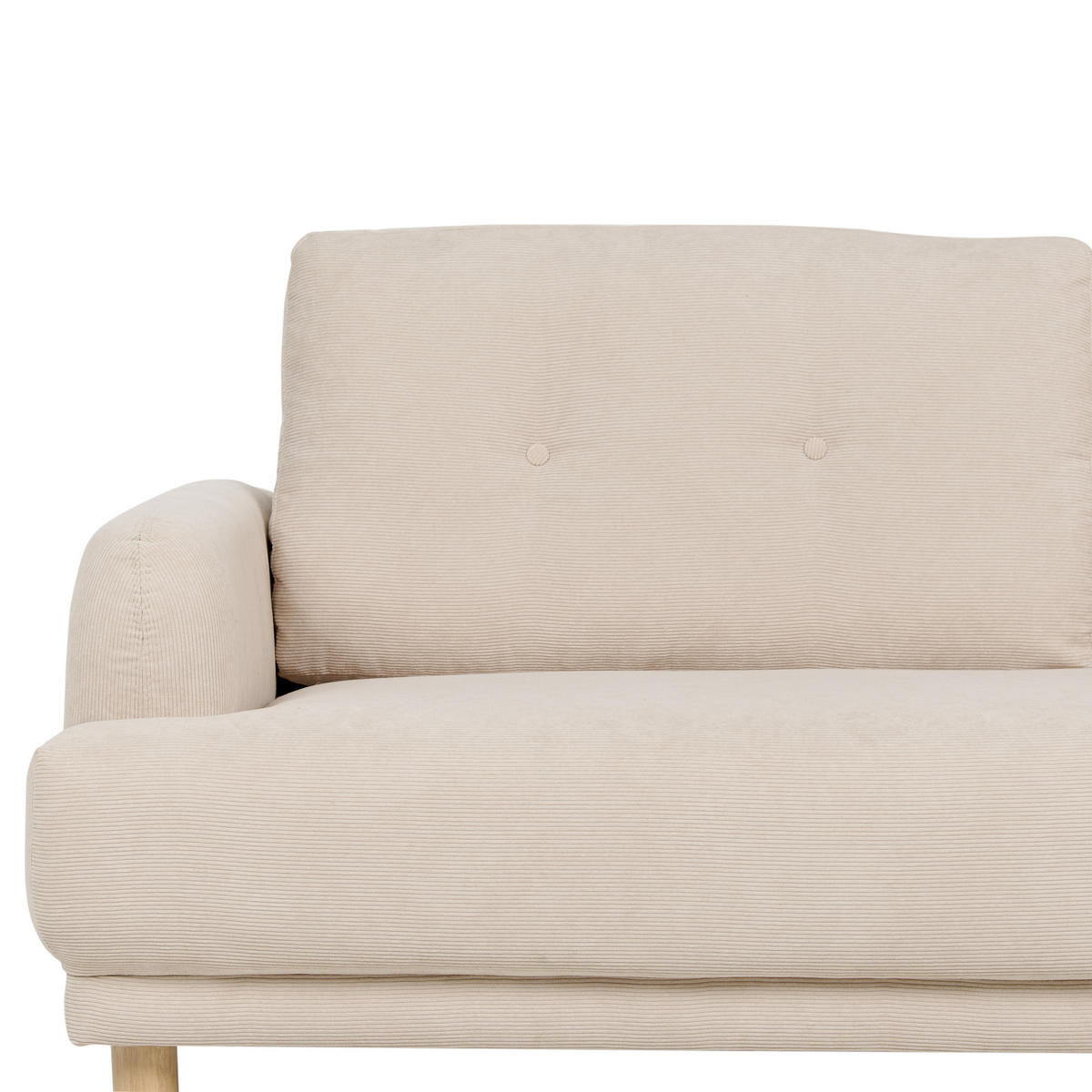 3-SITZER-SOFA Cord beige Tuve - Hellbraun/Beige, Textil (199/85/90cm) - Beliani