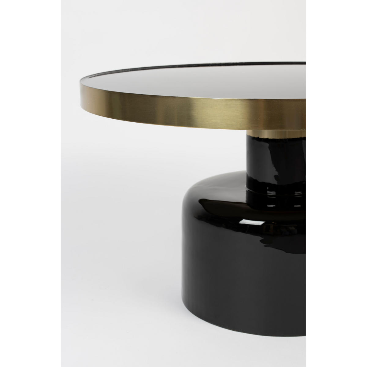 COUCHTISCH Glam Rund 60 cm Schwarz/ Gold - Schwarz, Metall (60/60/35cm) - Zuiver