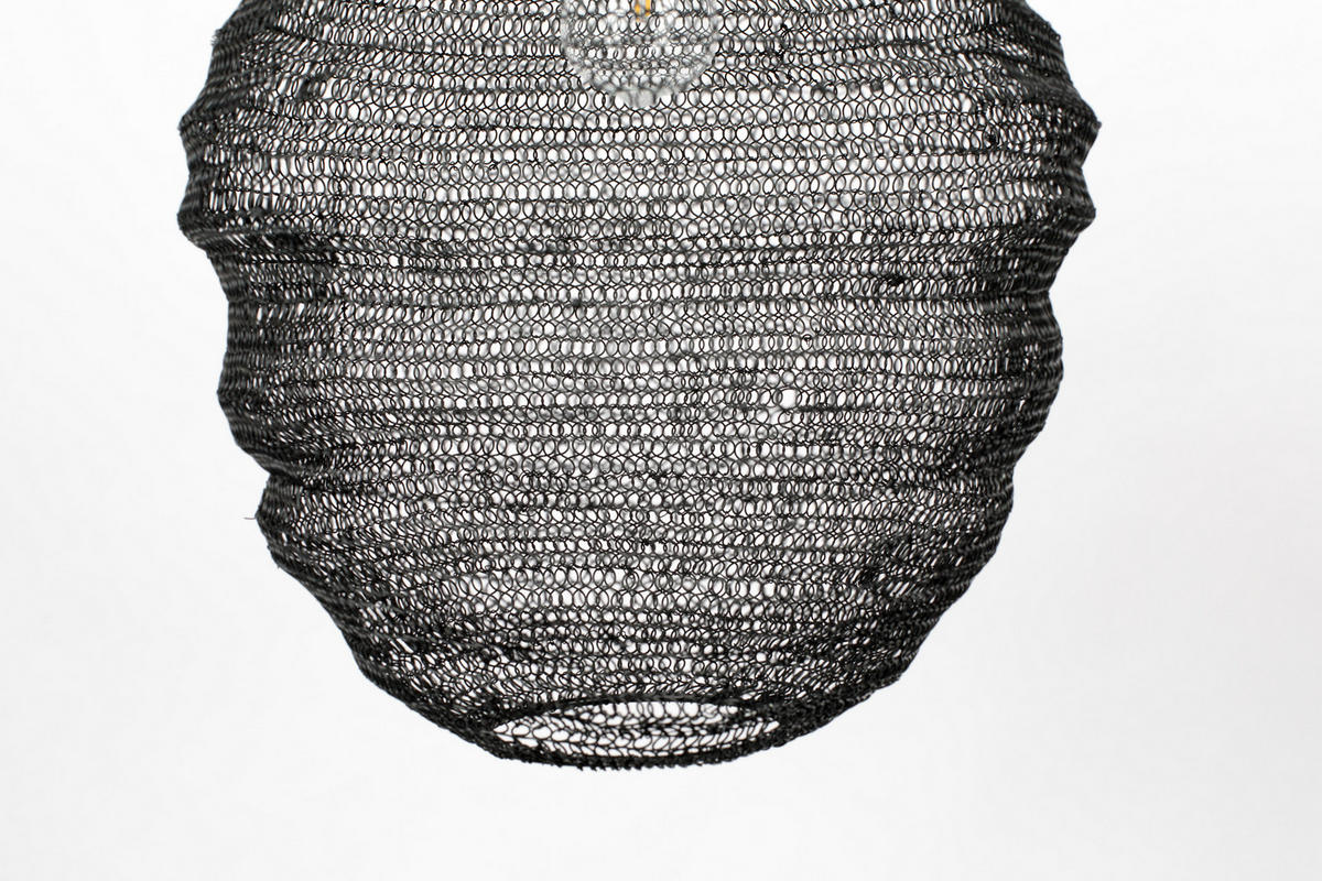 HÄNGELAMPE Lena - Schwarz - 37/37/155 cm - Schwarz, Metall (37/37/155cm)