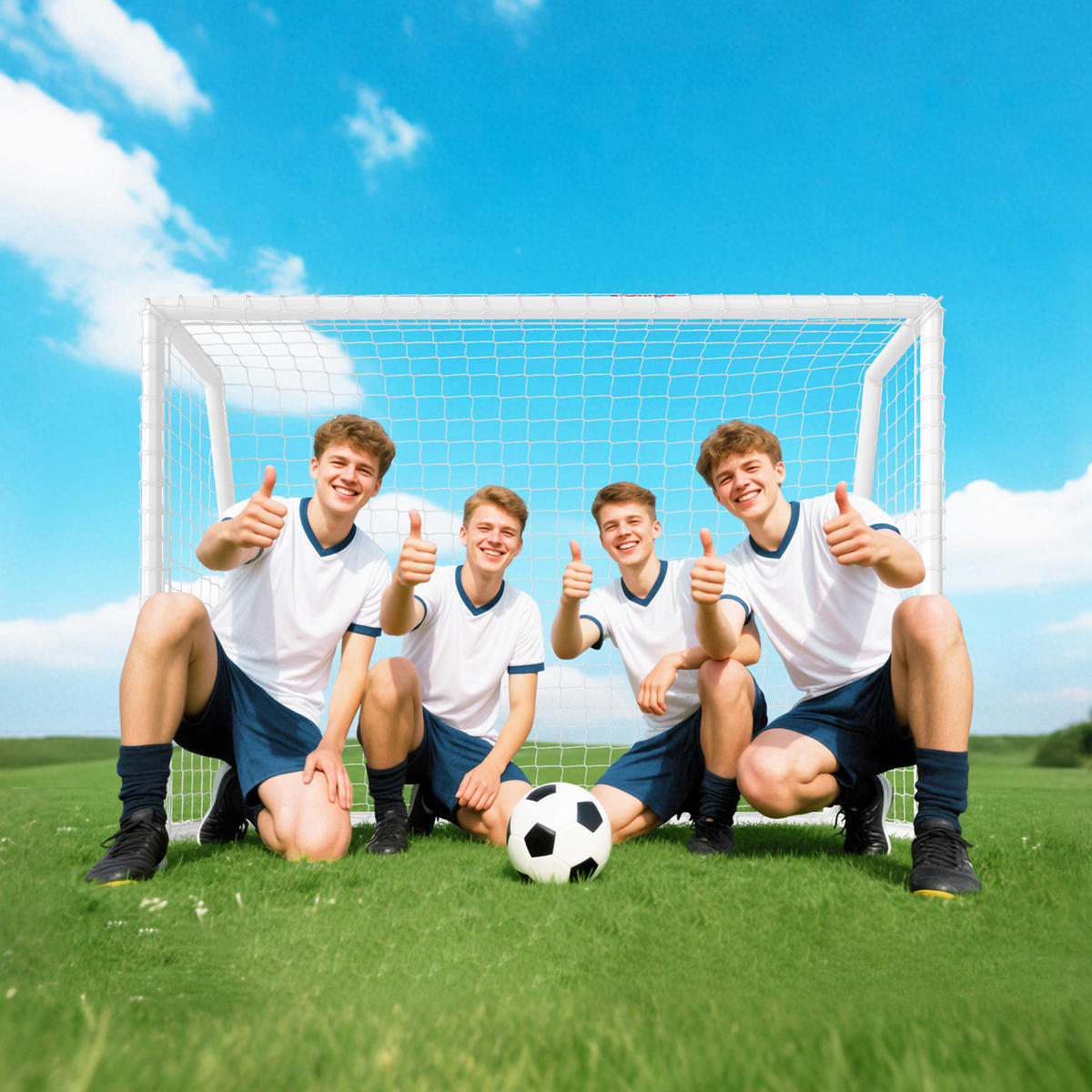 FUSSBALLTOR für Jugendliche & Erwachsene 180 x 92 x 124 cm Wetterfest - Weiß, Kunststoff (92/180cm) - SPORTNOW