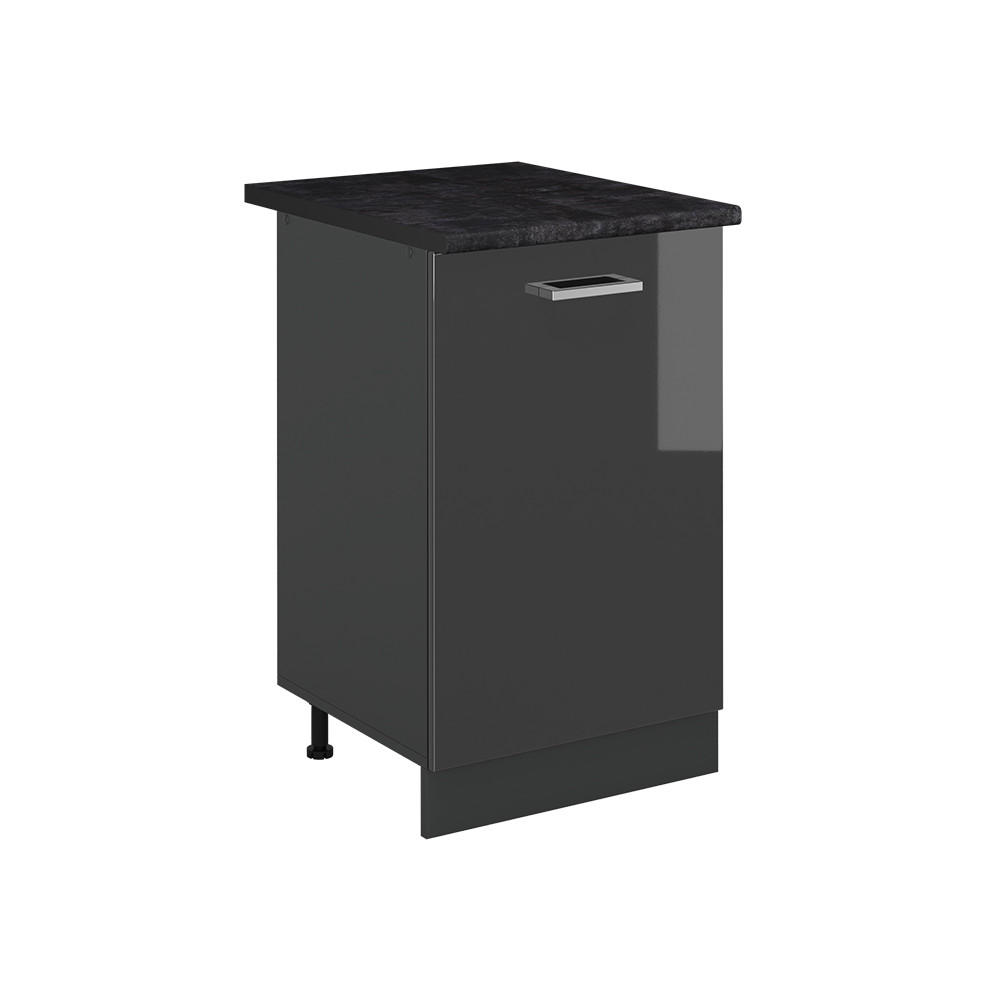 SPODNÍ SKŘÍŇKA KUCHYŇSKÉ LINKY R-Line, Antracitový vysoký lesk/Antracit, 50 cm pracovná doska antracitová - antracitová, kompozitní dřevo (50/81.6/60cm) - Vicco