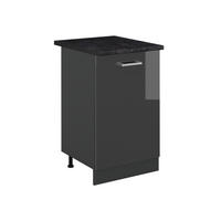 SPODNÍ SKŘÍŇKA KUCHYŇSKÉ LINKY R-Line, Antracitový vysoký lesk/Antracit, 50 cm pracovná doska antracitová - antracitová, kompozitní dřevo (50/81.6/60cm) - Vicco