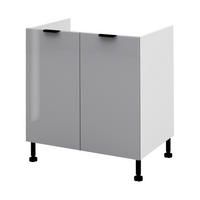 SPÜLENUNTERSCHRANK – 80 cm – DZ80 – Lunara – Grau Hochglanz - Grau, Holzwerkstoff (80/72/52cm) - hi-markt