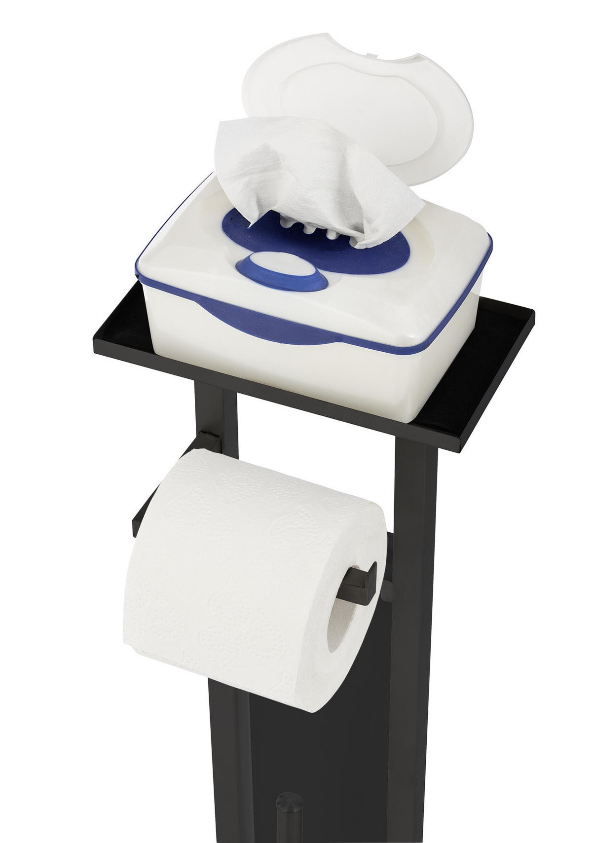 TOILETTENPAPIER- und Bürstenhalter Debar 21/18/70,5 cm - Schwarz, Metall (18/70.5/21cm) - Wenko