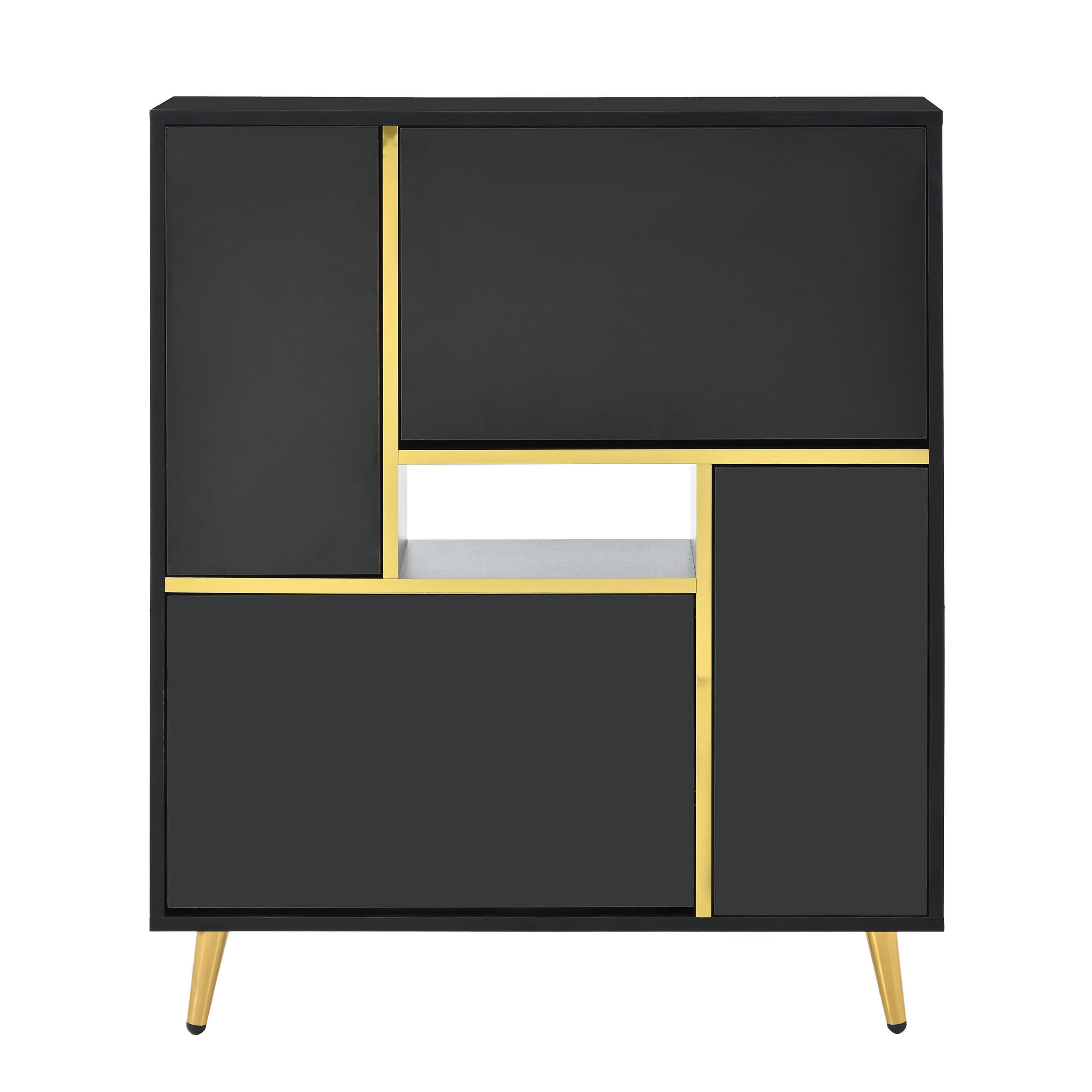 SCHUHSCHRANK Schwarz 80/25/96 cm - Schwarz, Holzwerkstoff (80/96/25cm) - PANGIVO