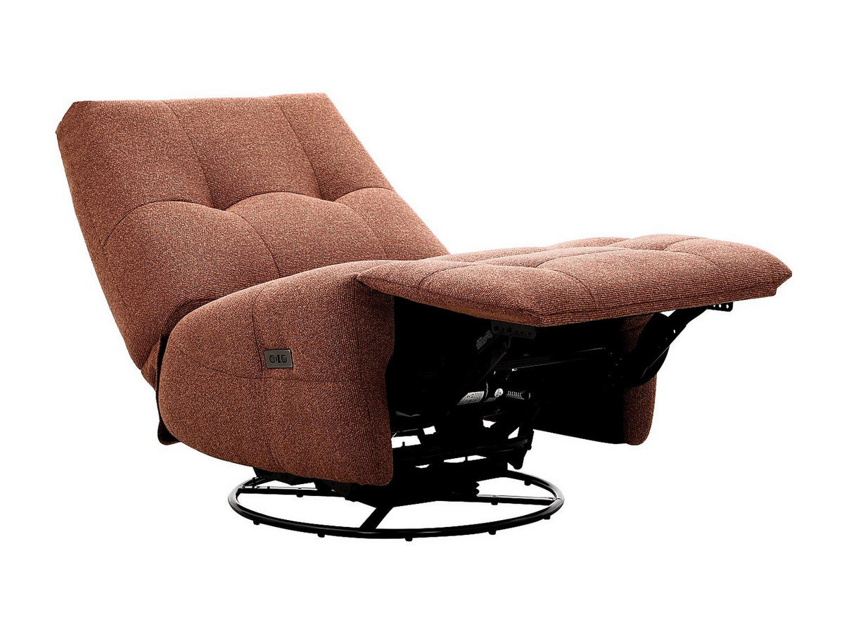 RELAXSESSEL - 1 Person - stoff - terracotta Cosado - Terracotta, Textil/Metall (81/97/99cm) - Vente-Unique