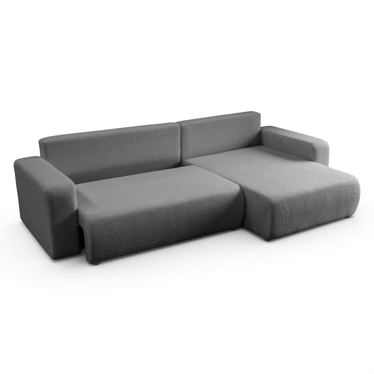 ECKSOFA VESPO XL mit Schlaffunktion und Bettzeugkasten - Graphitfarben, Textil (267/143cm) - Lookway