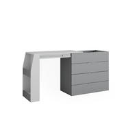 BASTELTISCH Iva Grau 95.5 x 80 cm ausklappbar, 4 Schubladen - Grau, Holzwerkstoff (47/95.5/80cm) - Vicco
