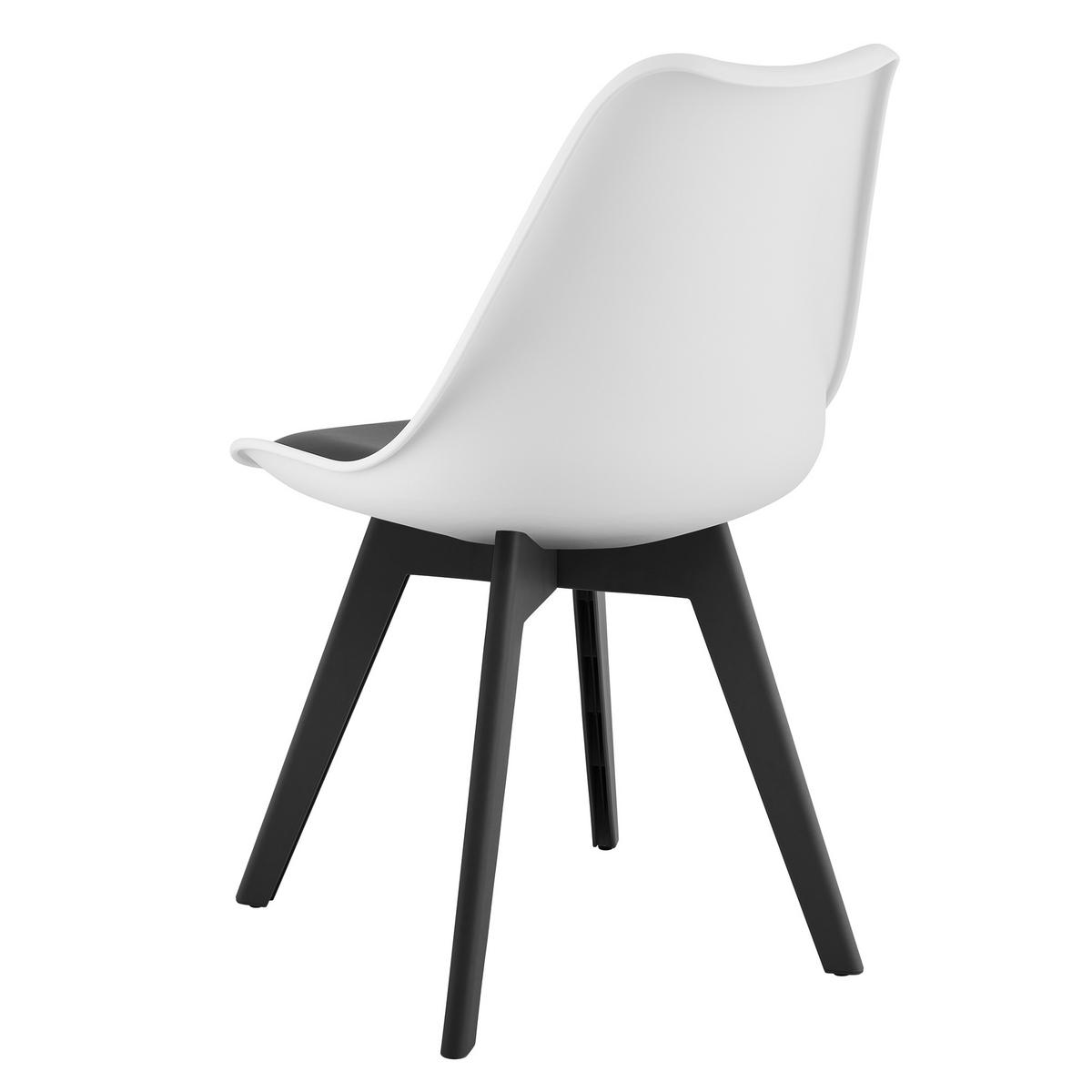 ESSZIMMERSTUHL 4-er Set RIKX Schwarz-weißer Sitz, schwarze Beine - Schwarz, Kunststoff (49/82/43cm) - Valora