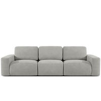3-SITZER SOFA ZUCCO, Hellaschgrau - Hellgrau, Holz/Holzwerkstoff (292/85/100cm) - KONSIMO®