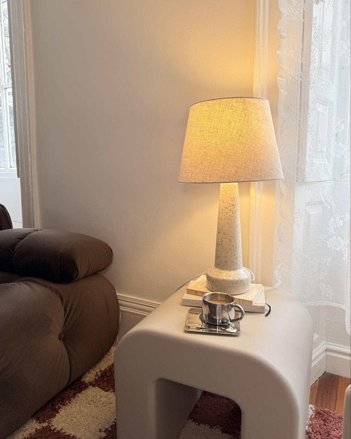 TISCHLAMPE Keramik Hellbeige Humuya - Blau/Beige, Keramik (28/28/50cm) - Beliani