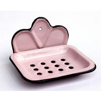 SEIFENHALTER 618 Rosa Seifenschale 13cm emailliert Landhaus Emaille - Rosa, Glas (13/7/11cm) - DanDiBo