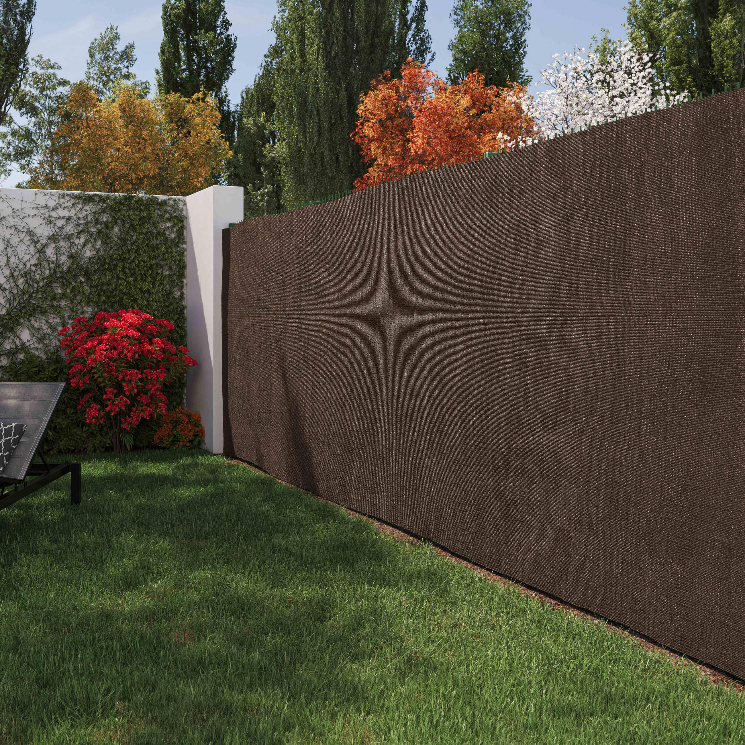 SICHTSCHUTZ 1,80x5m, Bedeckung 100 %, Braun - Braun, Textil (180/180cm) - Oviala