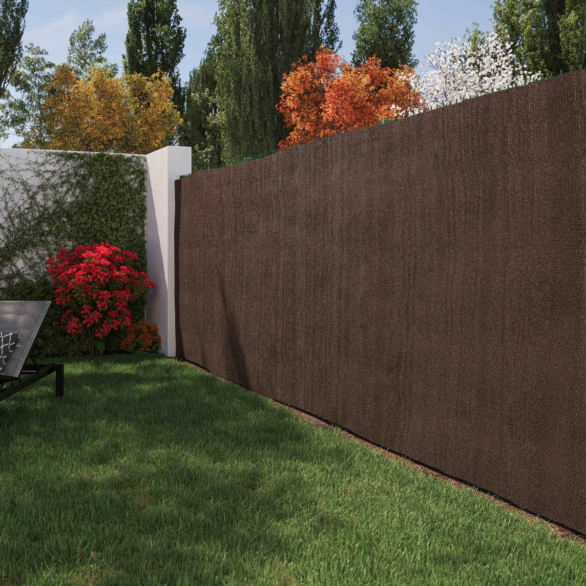 SICHTSCHUTZ 1,80x5m, Bedeckung 100 %, Braun - Braun, Textil (180/180cm) - Oviala