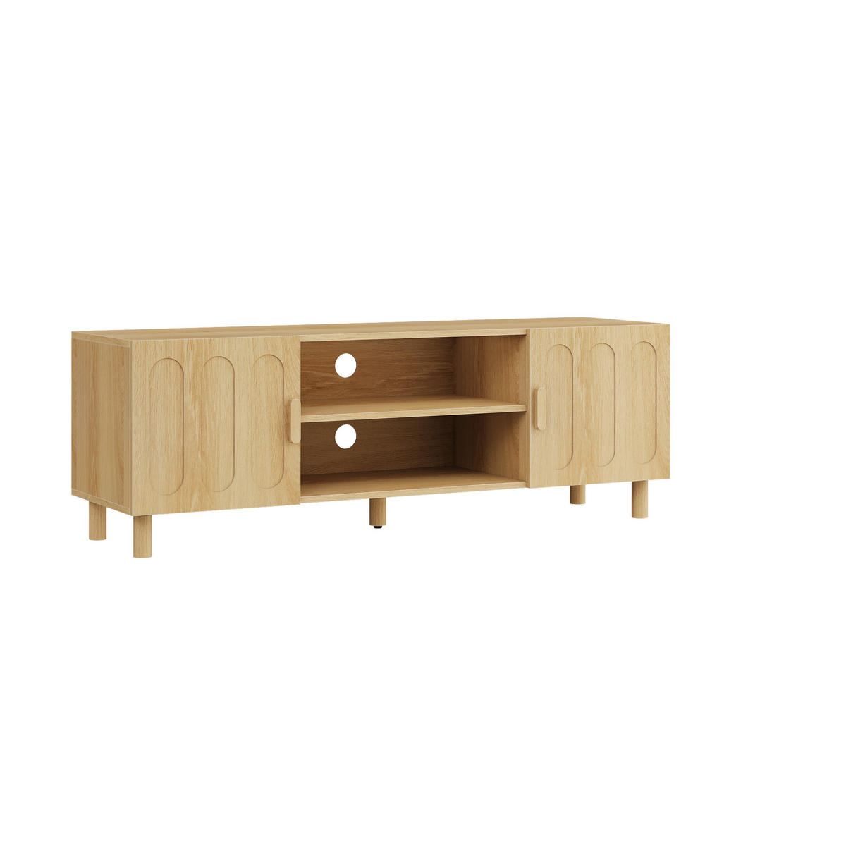 TV-SCHRANK 140 cm mit Stauraum für 55/65 Zoll, Eiche - Eichefarben, Holzwerkstoff (140/46/40cm)
