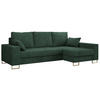 ECKSOFA Dorian Cord Grün - Goldfarben/Grün, Textil/Metall (242/138cm) - MKS