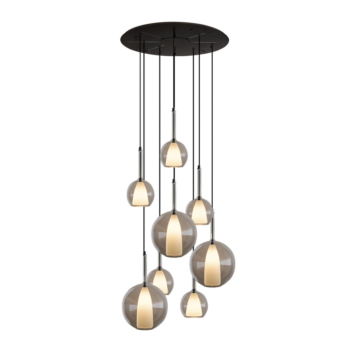 GALERIELEUCHTE Belluna 8-flammig Klar Ø 14/24cm - Klar, Glas (24/24/45cm) - s.luce