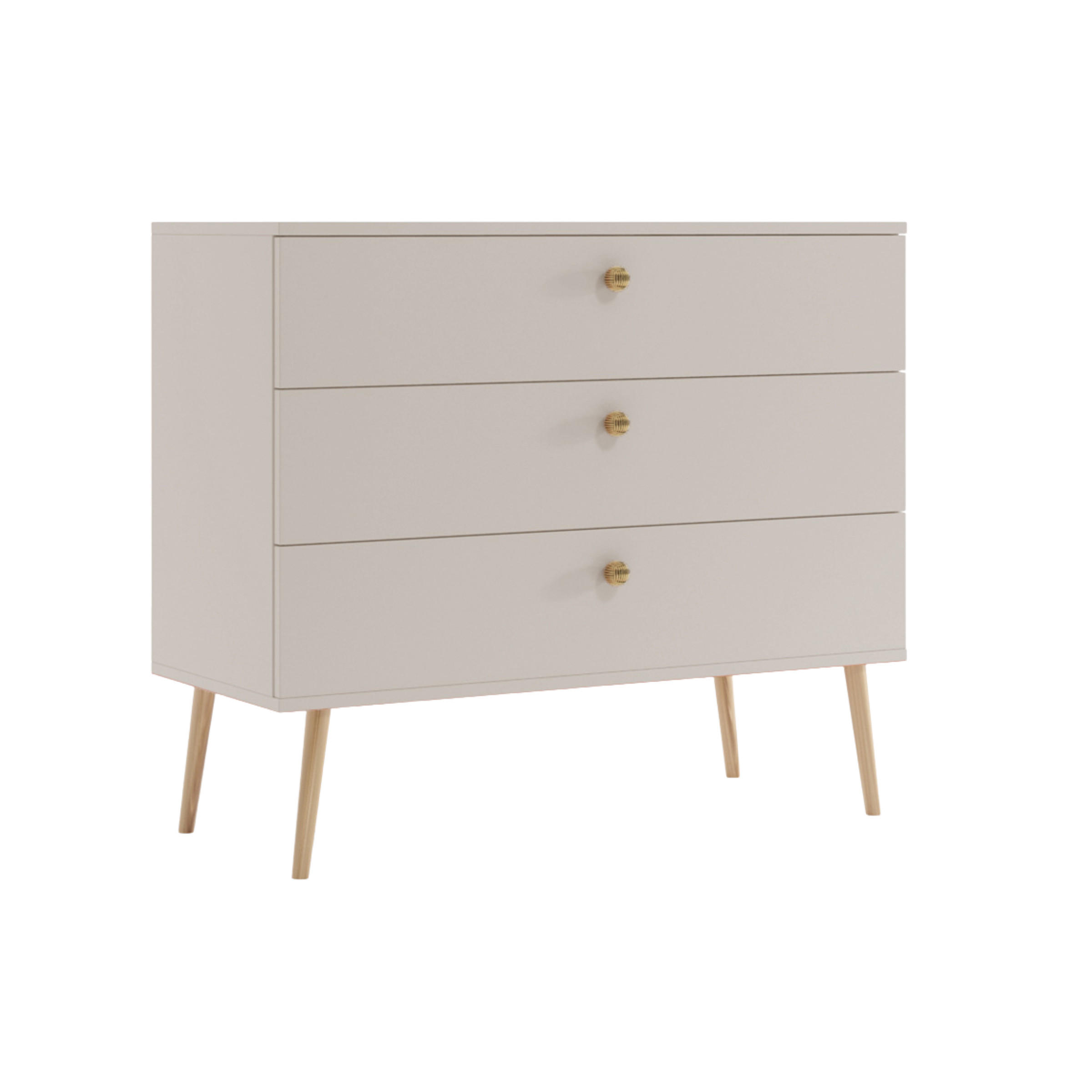 KOMMODE NATURA, 100 cm, Kaschmir, mit 3 Schubladen - Grau, Holz (100/85/41cm) - Excellent Home