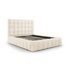 BETT mit Bettkasten und Kopfteil Mamaia aus Samt leichtes beige 140x200cm - Beige, Textil (140/200cm) - Micadoni