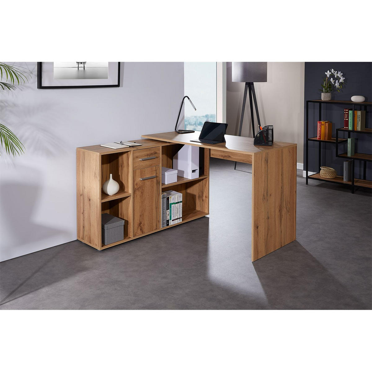 ECKSCHREIBTISCH DIEGO - Eiche Wotan, Holzwerkstoff (122/120/75cm) - CARO-Möbel