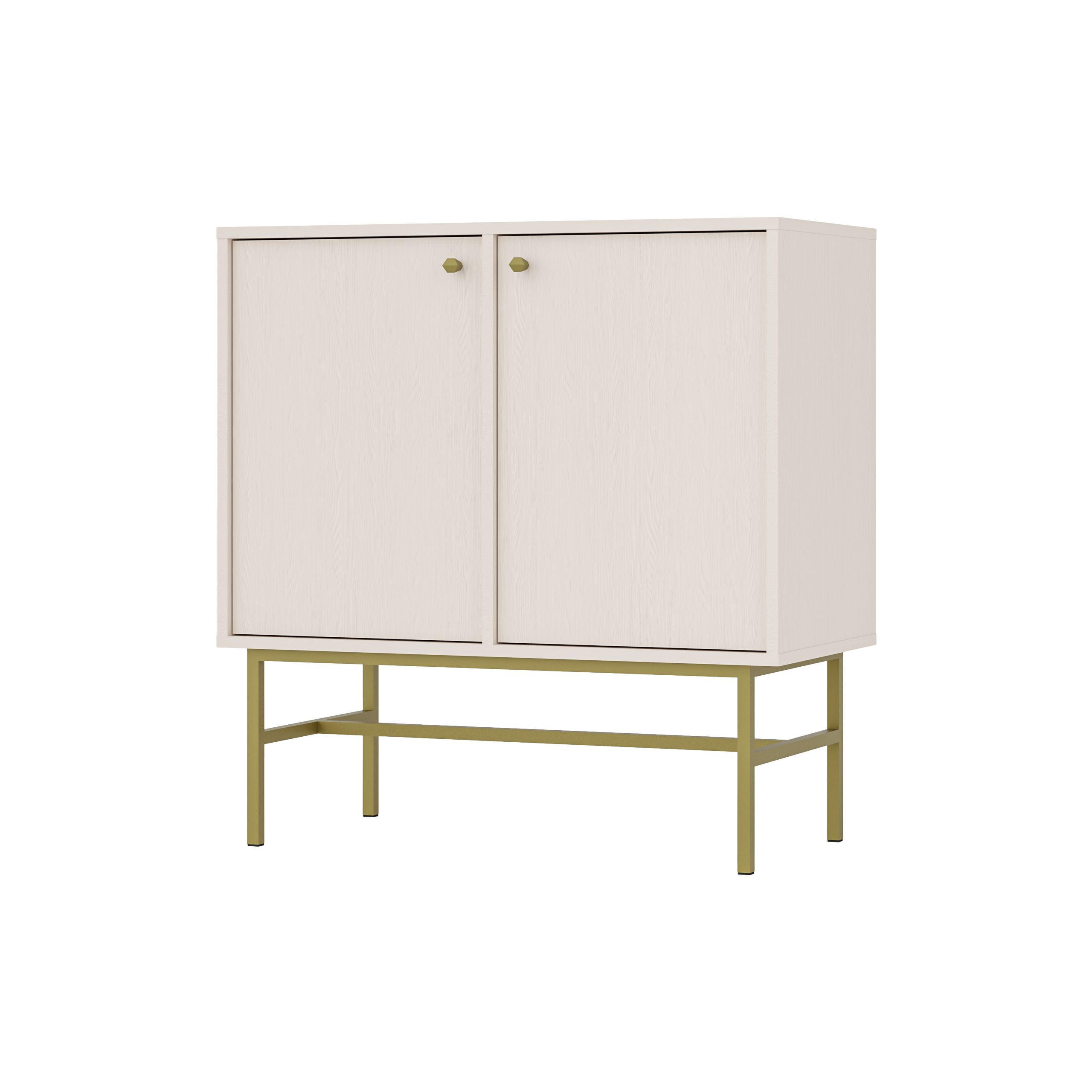Masseno Kommode Weiß, Gold 84x86x41 cm