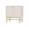 KOMMODE TORINO 84/86/41 cm mit 2 Türen Beige - Beige/Goldfarben, Holzwerkstoff (84/86/41cm) - MASSENO