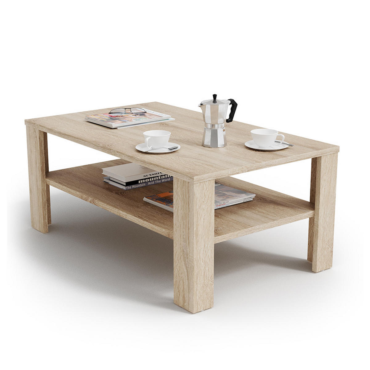 COUCHTISCH Sonoma 100 x 60 cm - Sonoma Eiche, Holzwerkstoff (60/100/42cm) - Vicco