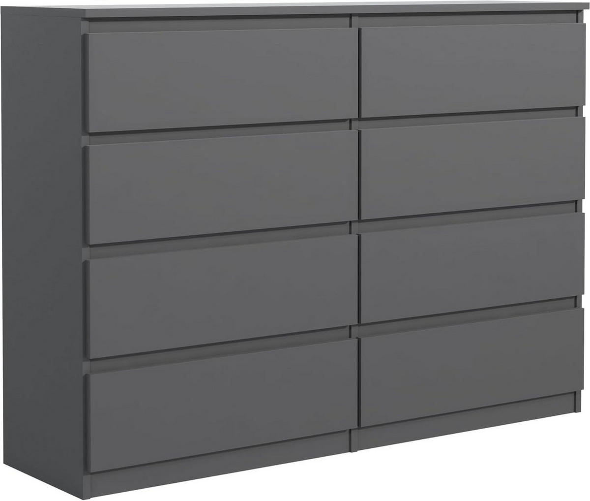 KOMMODE 120 Anthracite 120x39x101,5 cm - Anthrazit, Holzwerkstoff (120/101.5/39cm) - Mobelsta