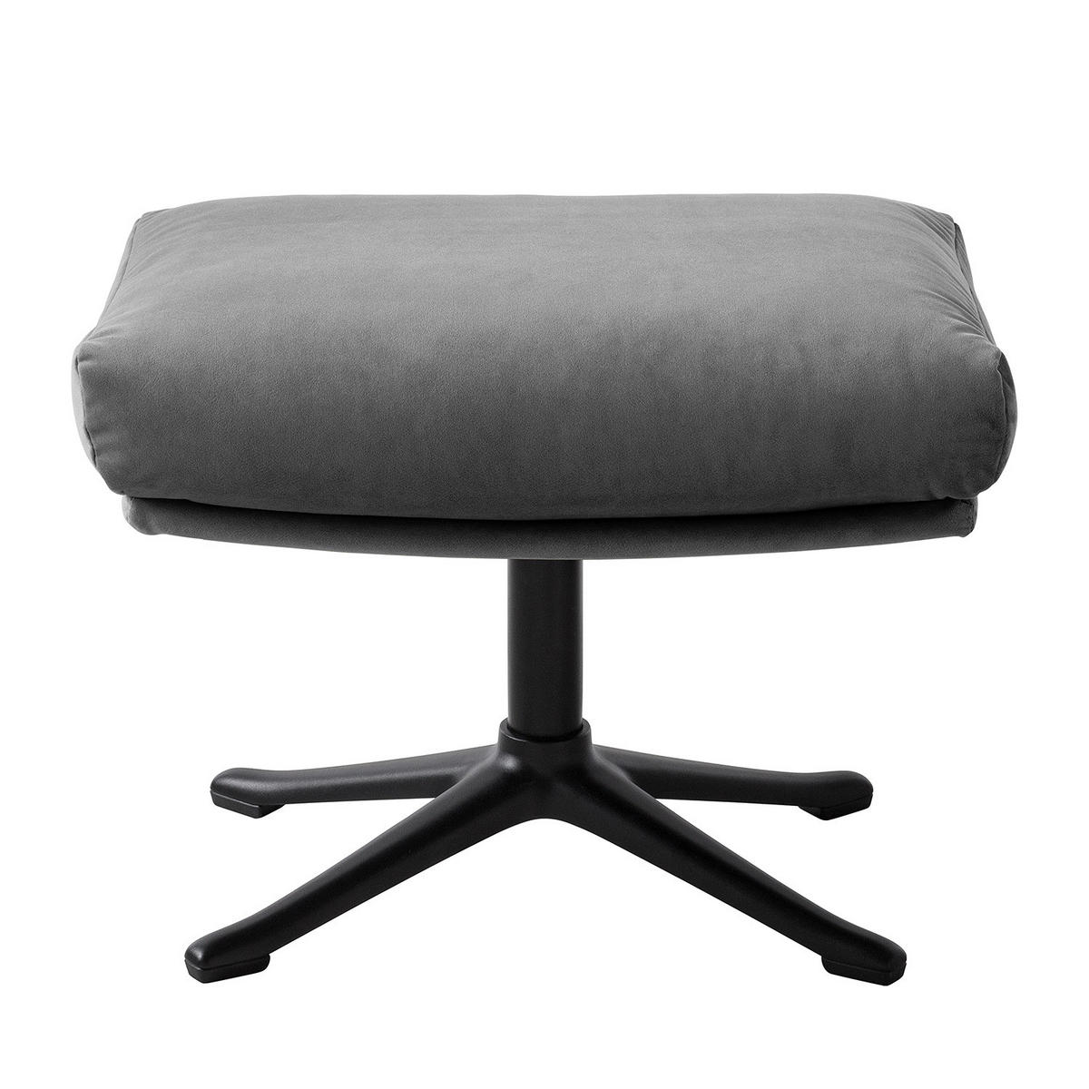 POLSTERHOCKER mit Kreuzfuß - Schwarz/Grau, Textil/Metall (51/37/41cm) - home24