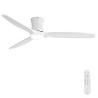 DECKENVENTILATOR 52Zoll Weiß LED Licht DC Motor Timer - Weiß, Kunststoff (132.08/132.08/28.5cm) - CASIVA