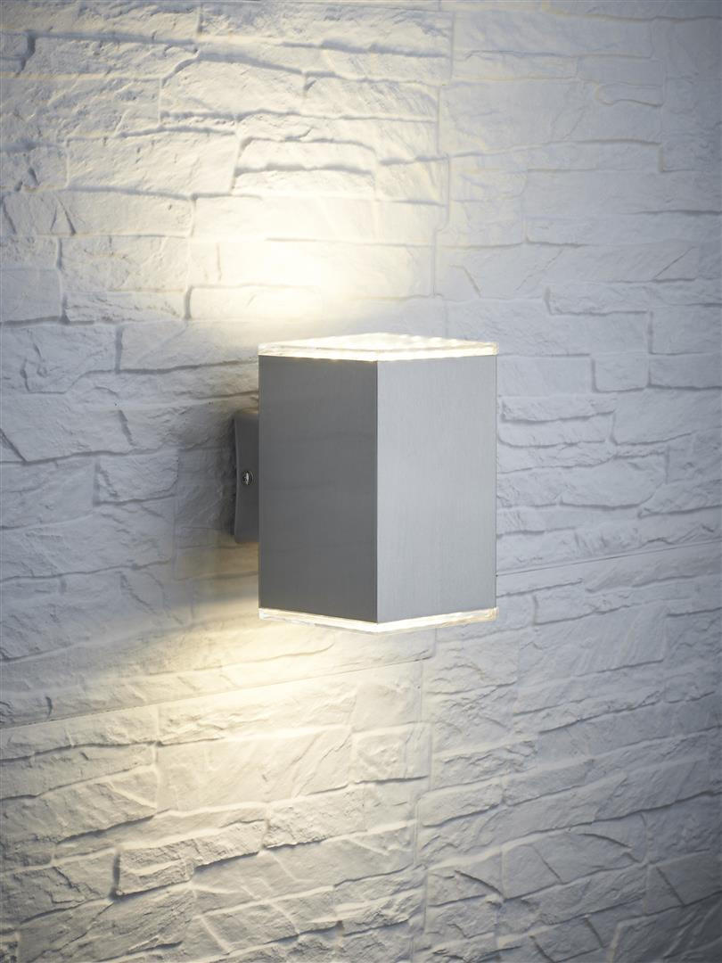 LED-AUSSENWANDLEUCHTE - beidseitig leuchtende Edelstahl-Lampe mit modernem Design für Außenfassaden - Weiß, Metall (11.2/9/8cm) - Northpoint