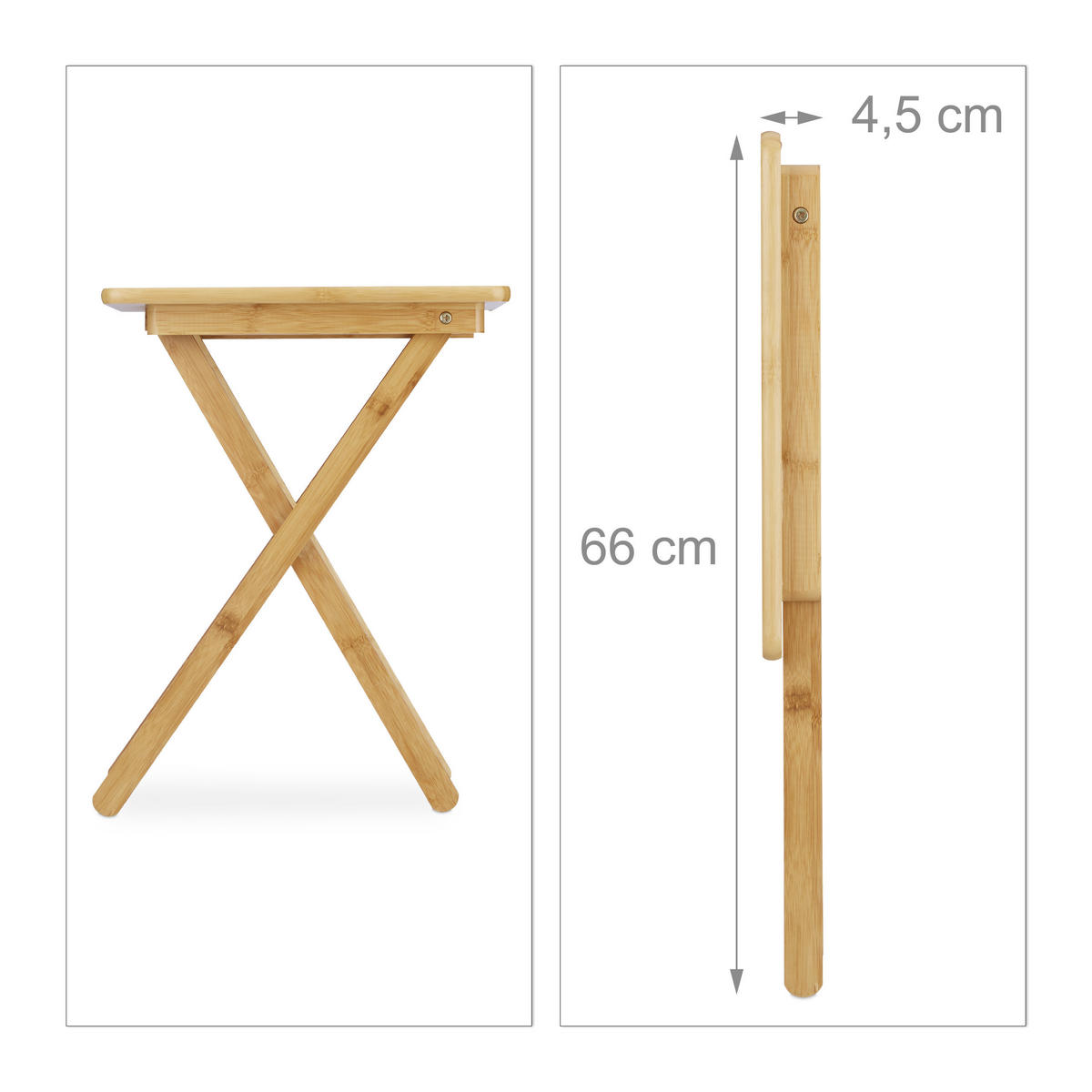 BEISTELLTISCH - Hellbraun, Holz (31/40/52cm) - Relaxdays