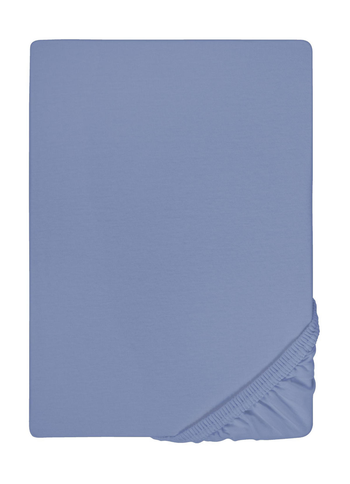 SPANNBETTTUCH Jersey blau, 140x200 cm - 160x220 cm - Blau, Textil (160/220cm) - biberna