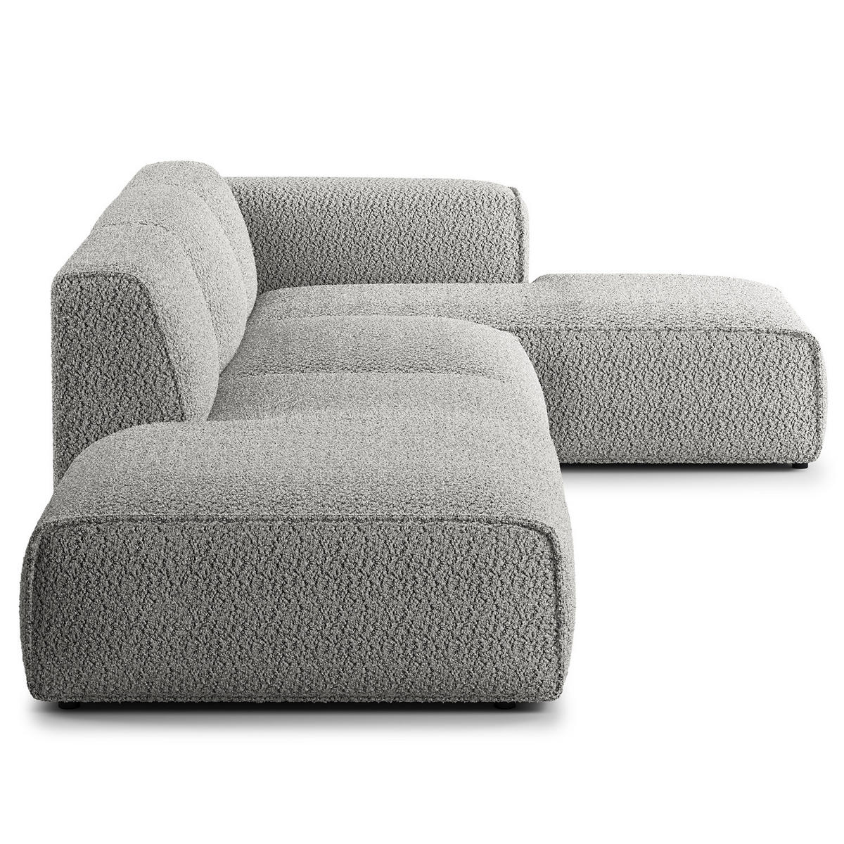 ECKSOFA mit Chaiselongue - Schwarz/Grau, Kunststoff/Textil (290/173cm) - home24