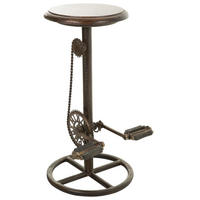 HOCKER aus Metall und Holz, schwarz, 40x73cm - Multicolor, Metall (40/73/40cm) - Wanderlust