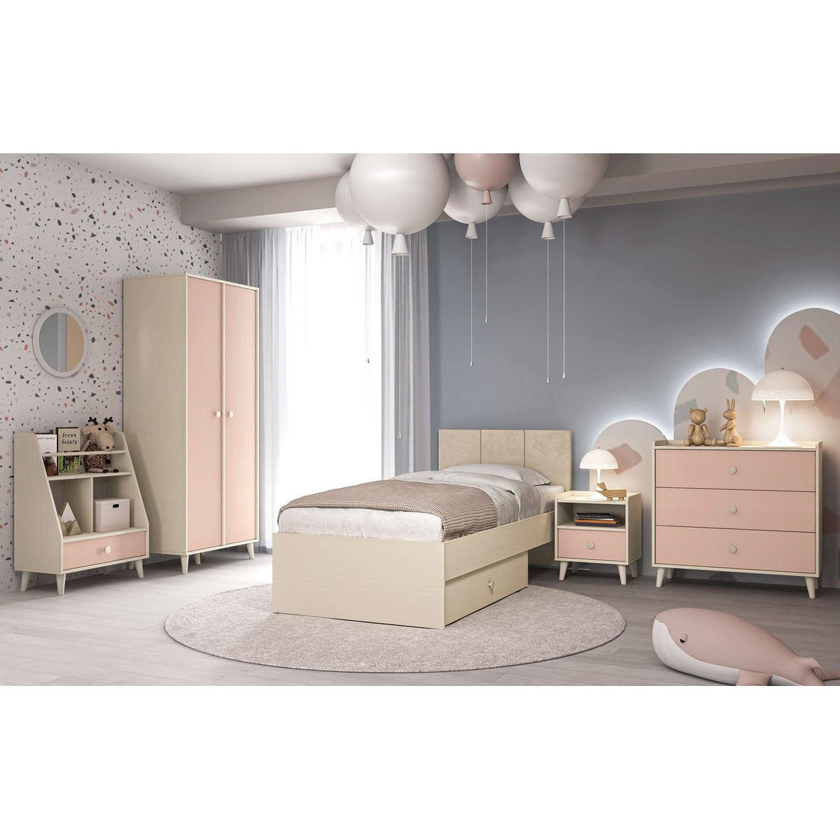 SCHLAFZIMMER Set 5-tlg. Mevel – Eichefarben - Eichefarben, Holzwerkstoff (80/190/51cm) - hi-markt