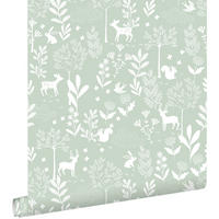 TAPETE Wald mit Waldtieren 53 cm x 10.05 m - Grün, Papier (53/0.1cm) - ESTAhome