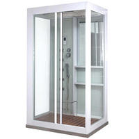 DAMPFDUSCHE mit Wasserfall und Dampfsauna LUXORY - 120 x 90 cm Weiß - Weiß, Glas (90cm) - Home Deluxe