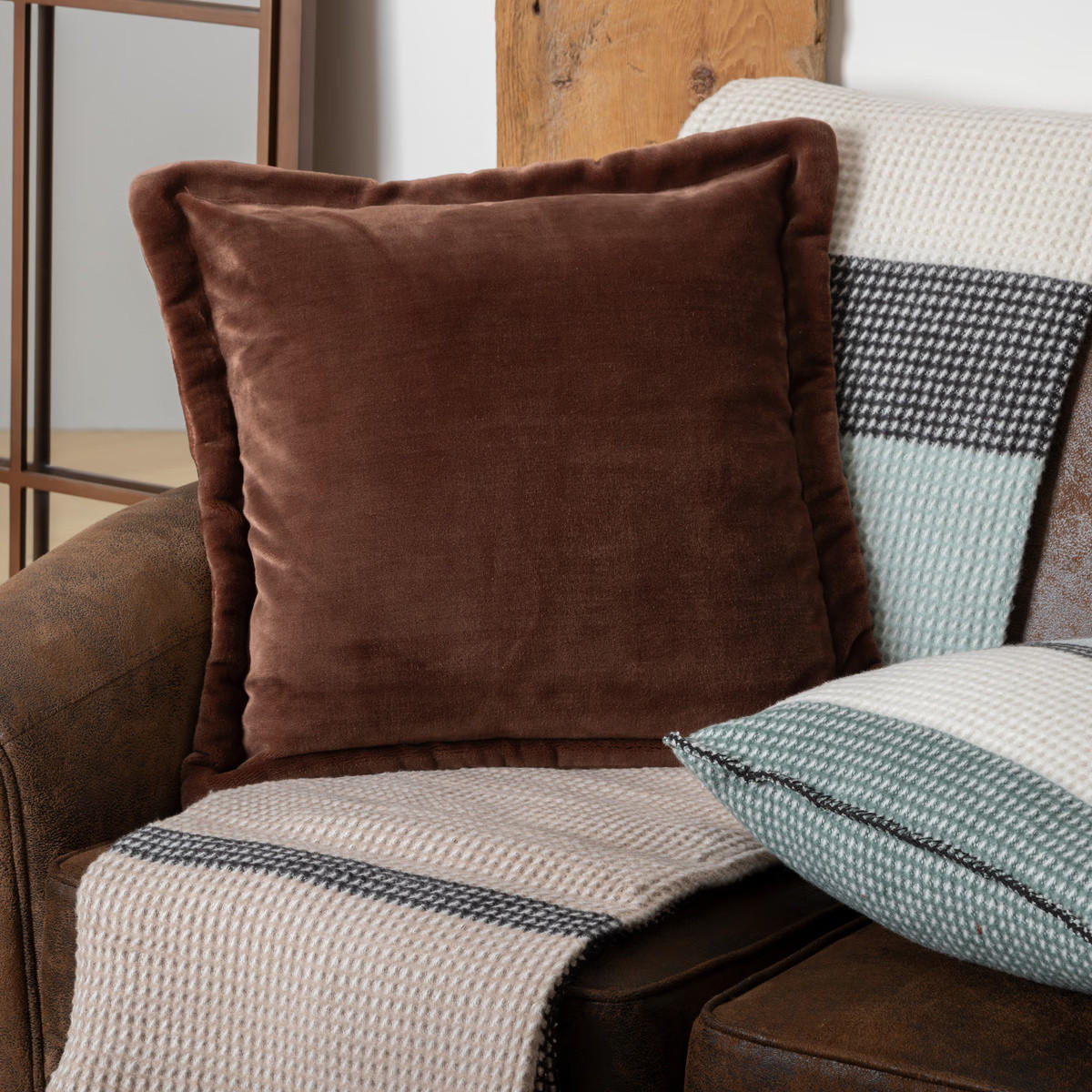 KISSEN Cuddly 53/53/10 cm - Braun, Textil (53/53cm) - Atmosphera Createur d´interieur