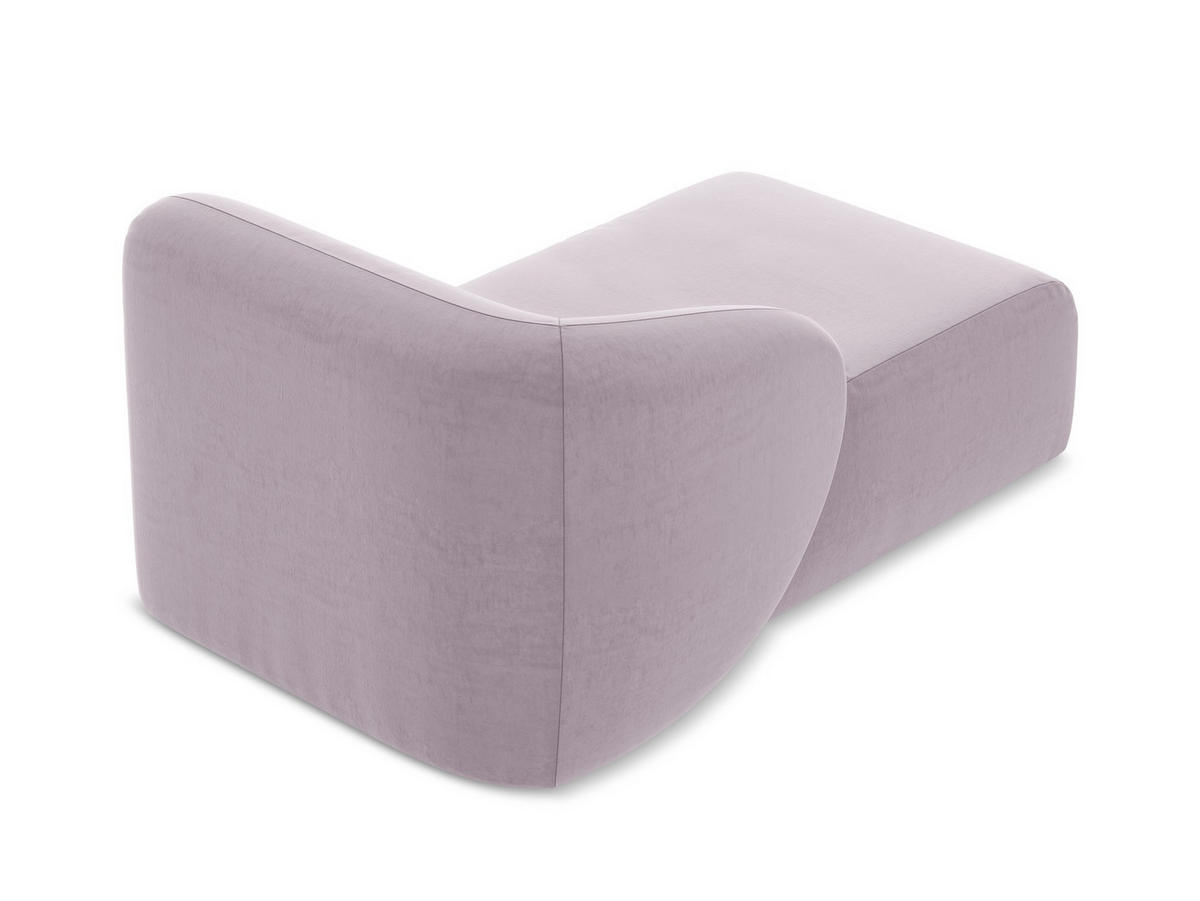 SOFAELEMENT Links Samt Stoff Violett - Flieder/Schwarz, Holzwerkstoff/Kunststoff (91/75/166cm) - Makamii