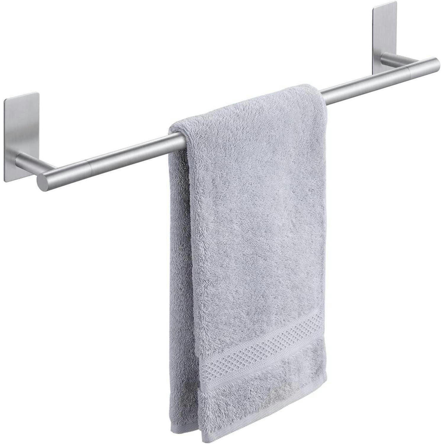 HANDTUCHHALTER ohne Bohren 60 cm Edelstahl gebürstet - Silberfarben, Metall (7.1/9.1/59.9cm)