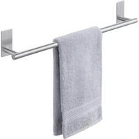 HANDTUCHHALTER ohne Bohren 60 cm Edelstahl gebürstet - Silberfarben, Metall (7.1/9.1/59.9cm)