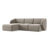 ECKSOFA Links Samt Stoff Grau - Taupe/Schwarz, Holzwerkstoff/Kunststoff (248/166cm) - Makamii