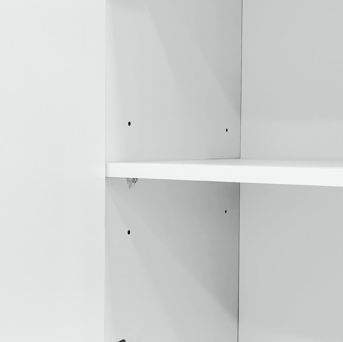 KOMMODE aus MDF & Spanplatte 150x40x80cm in Weiß mit 2 Türen & 4 Schubladen - Weiß, Holzwerkstoff (150/80/40cm) - Modfu