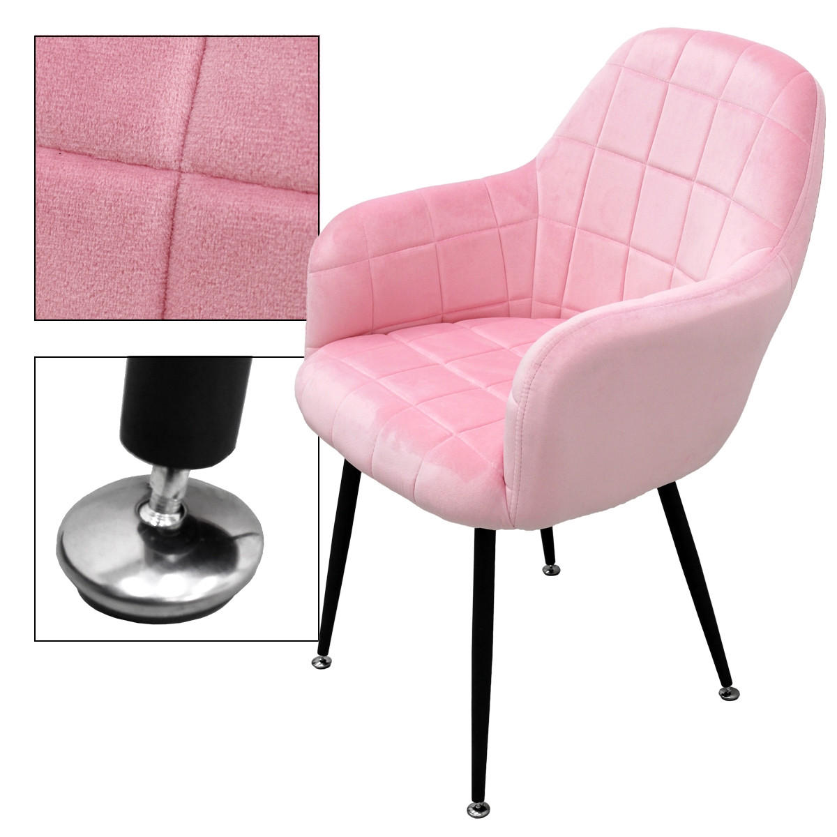 ESSZIMMERSTUHL Samt Pink 4er Set - Pink, Textil (45/83/47cm) - ECD-Germany