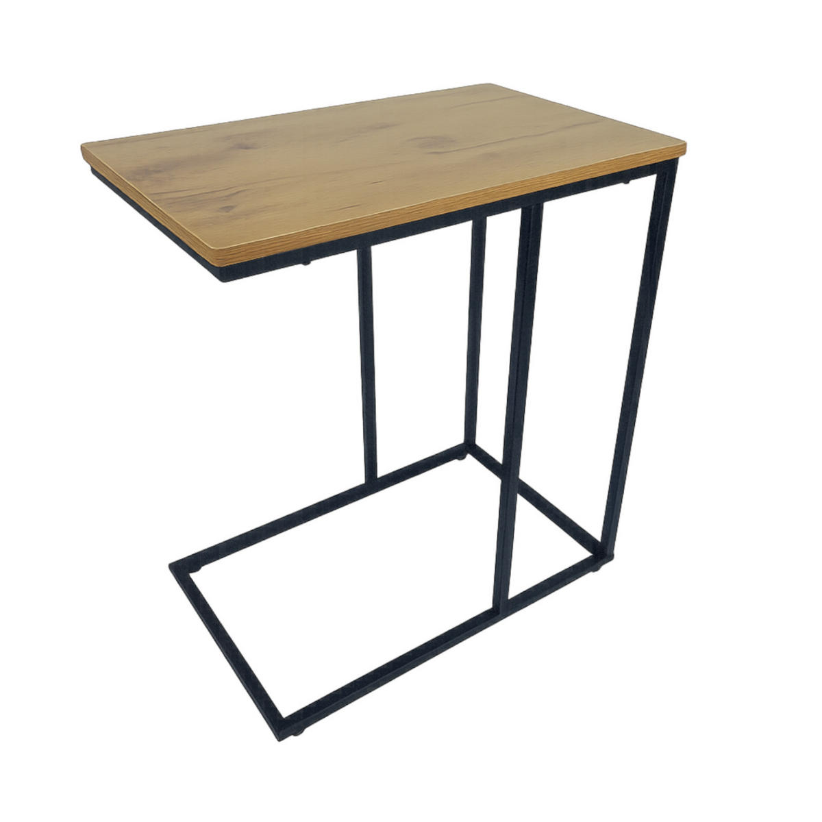 BEISTELLTISCH Metall Holzoptik Erlefarben Schwarz auf Rollen 55/35/62 cm - Erlefarben/Schwarz, Holzwerkstoff/Metall (35/55/62cm) - Begryf