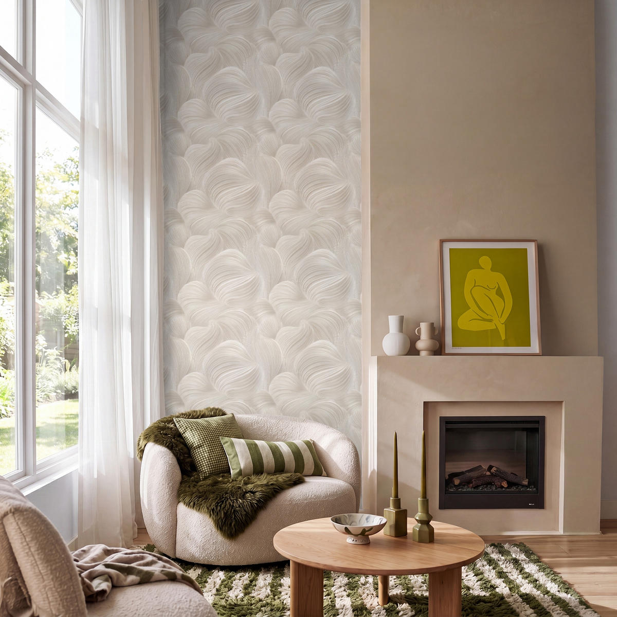 TAPETE - Lines - Ventilator - Beige - 100x240 cm - Creme, Papier (100/240cm) - OnlyWow
